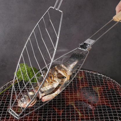 Grilled fish clip removable grilling net household multifunctional hamburger clip grilled fish clip anti-scalding barbecue clip
