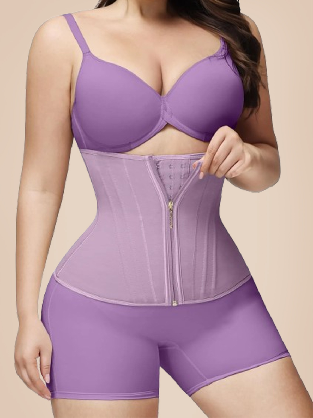 Women Waist Trainer with Zipper & Hooks Ref10060