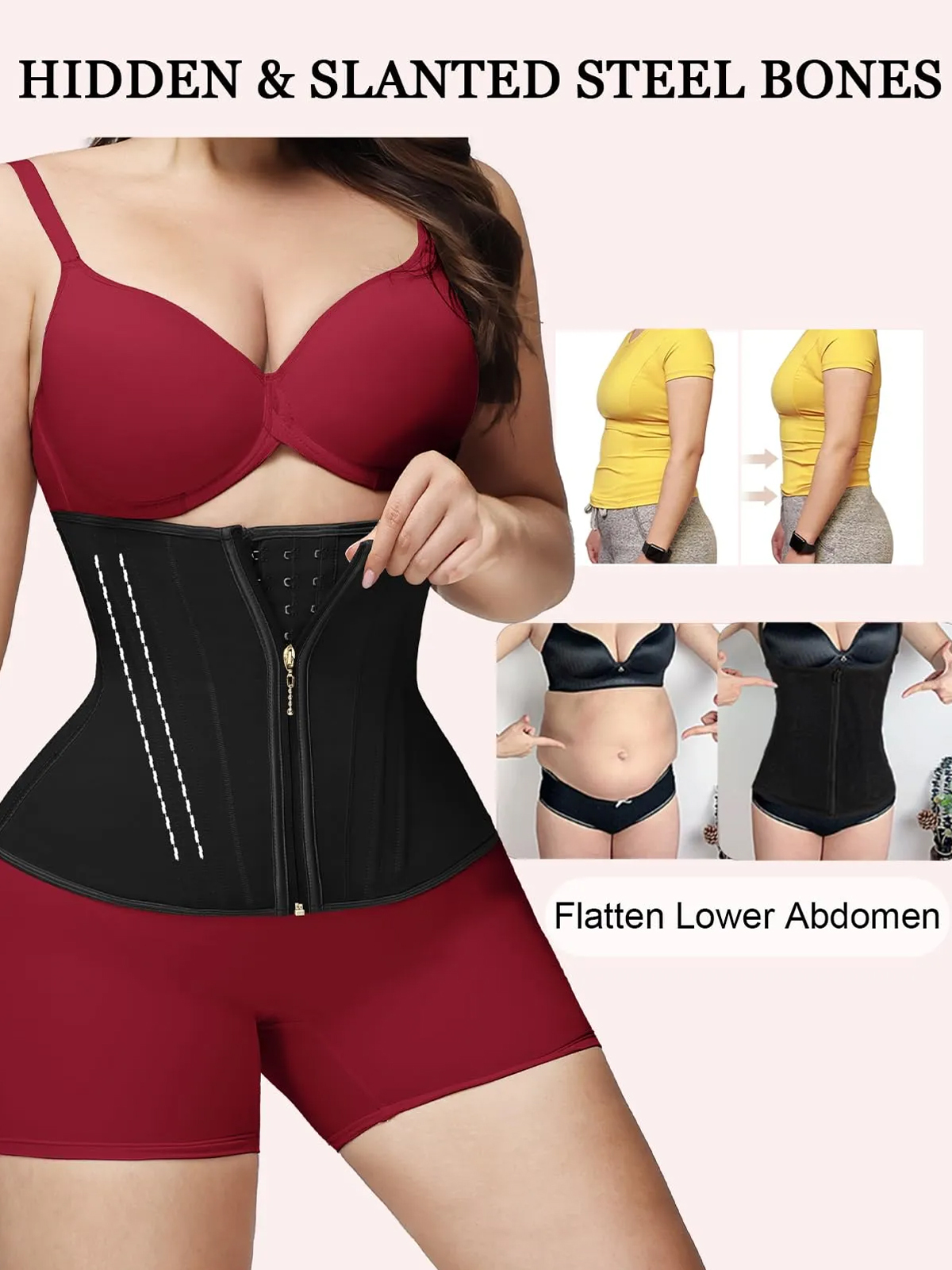 Women Waist Trainer with Zipper & Hooks Ref10060