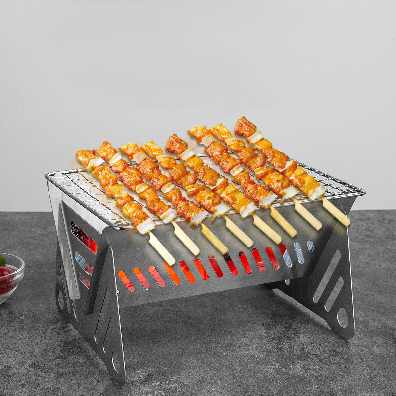 Stainless steel barbecue grill outdoor grill portable detachable small tool household barbecue grill charcoal stove