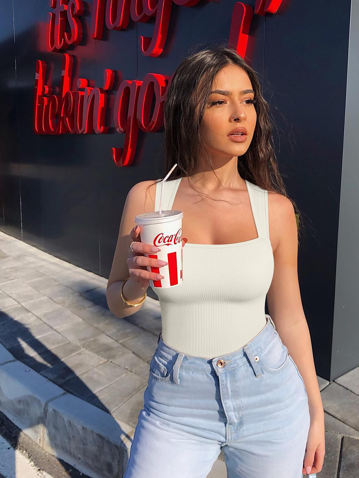 Ribbed Sleeveless Bodysuit