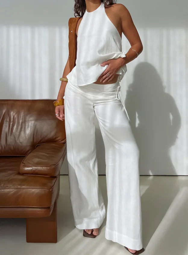 Pure Ease Tie-Waist Wide Pants