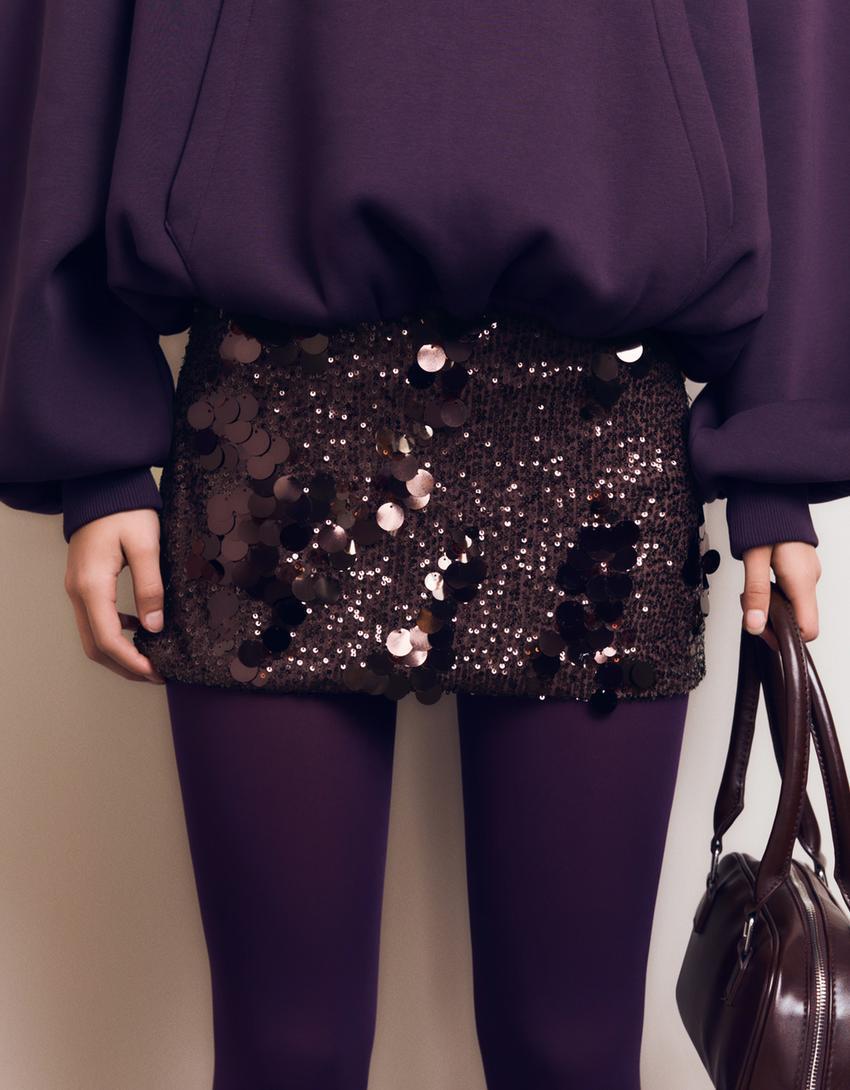 Cocoa Night Sequin Mini Skirt