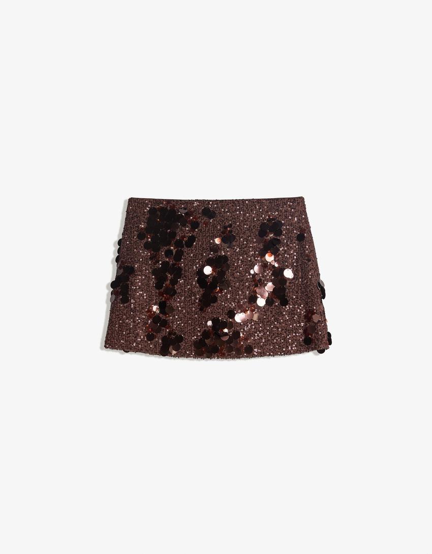 Cocoa Night Sequin Mini Skirt