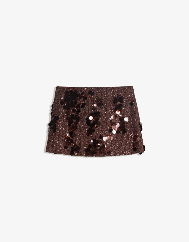 Cocoa Night Sequin Mini Skirt