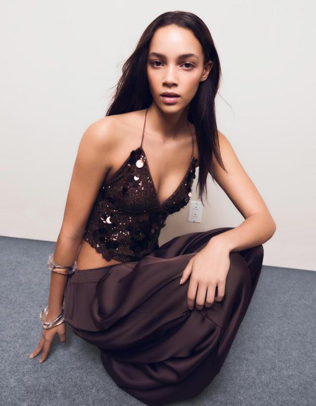 Cocoa Night Asym Sequin Top