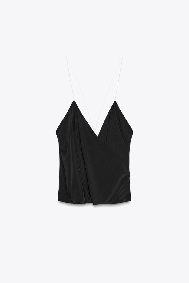 Noir Crossback V-Neck Top