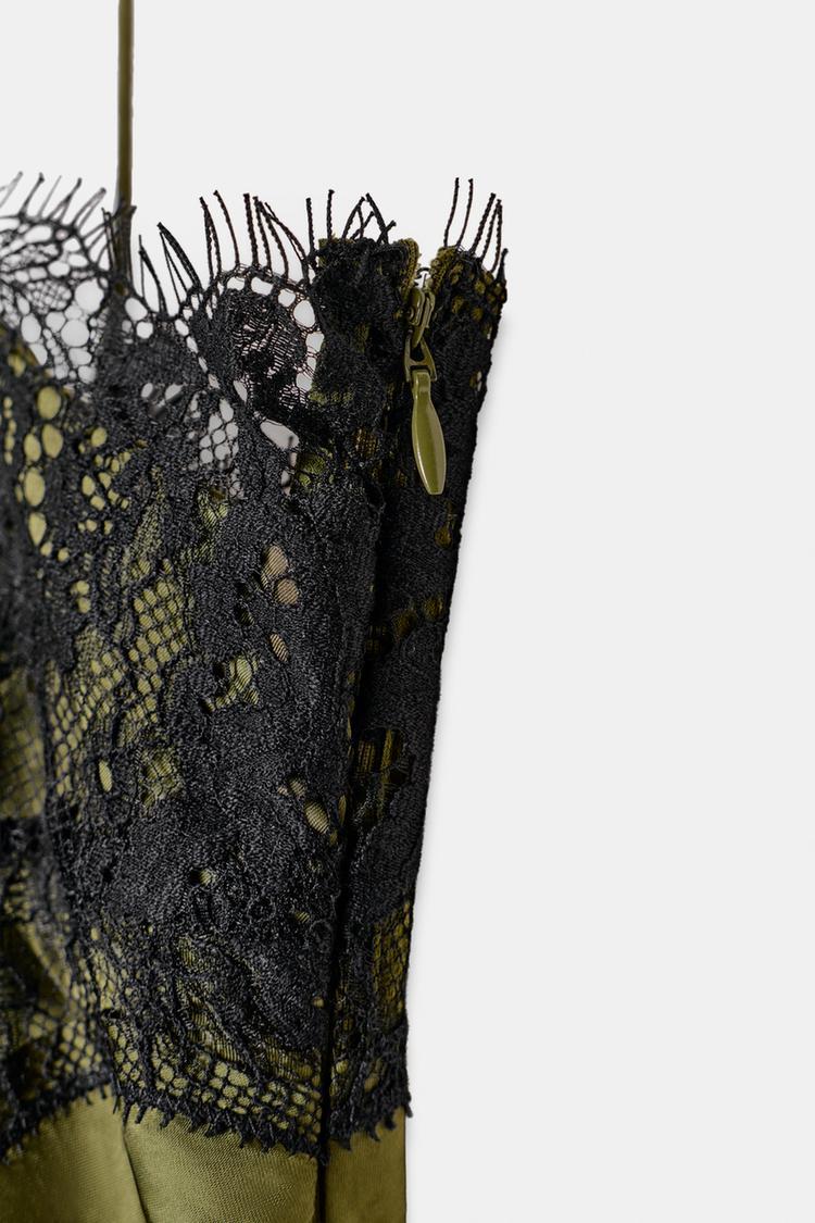 Olive Moon Lace Midi Dress