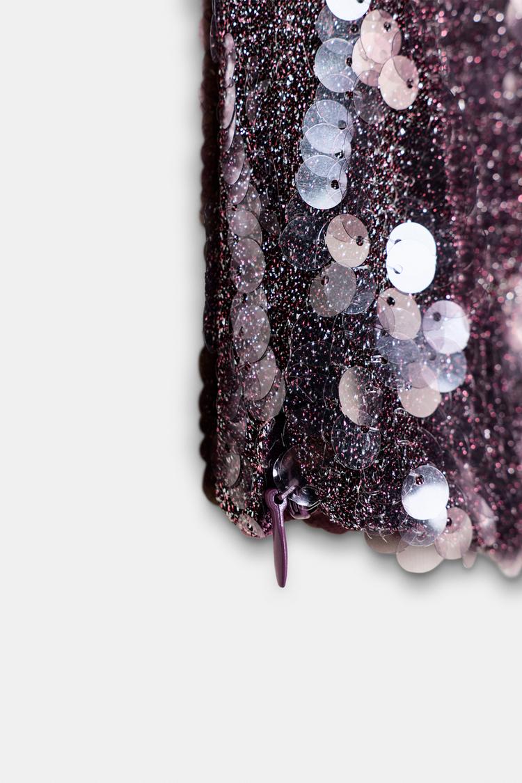 Violet Glow Sequin Halter Top