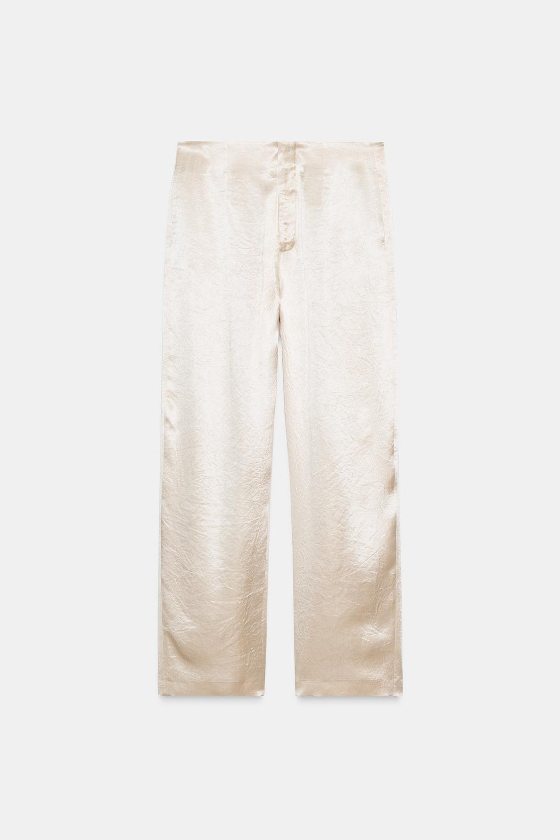 Almond Satin Flow Pants