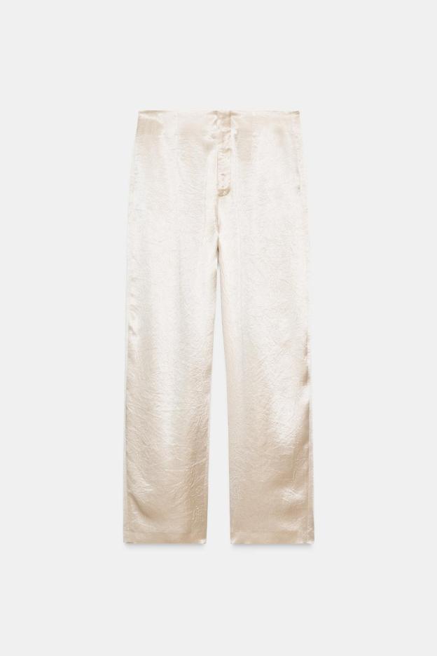 Almond Satin Flow Pants
