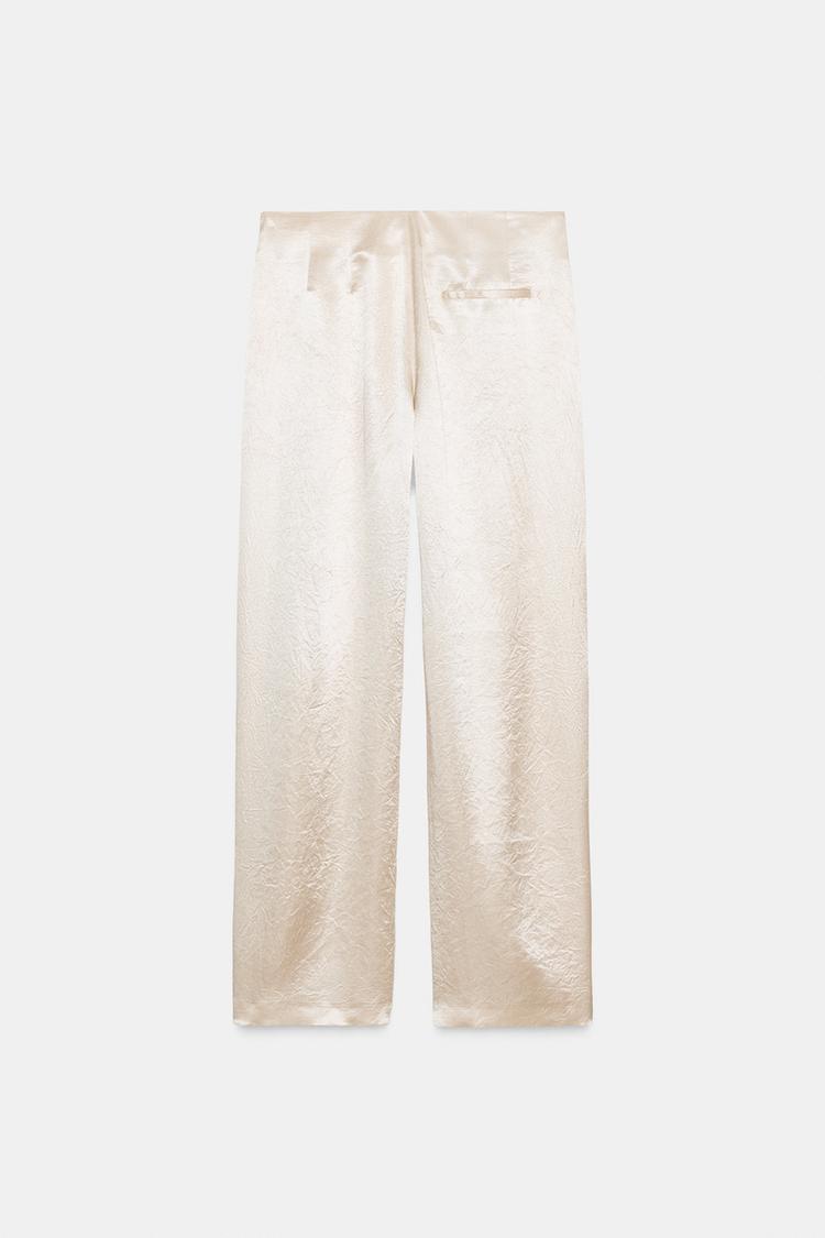Almond Satin Flow Pants