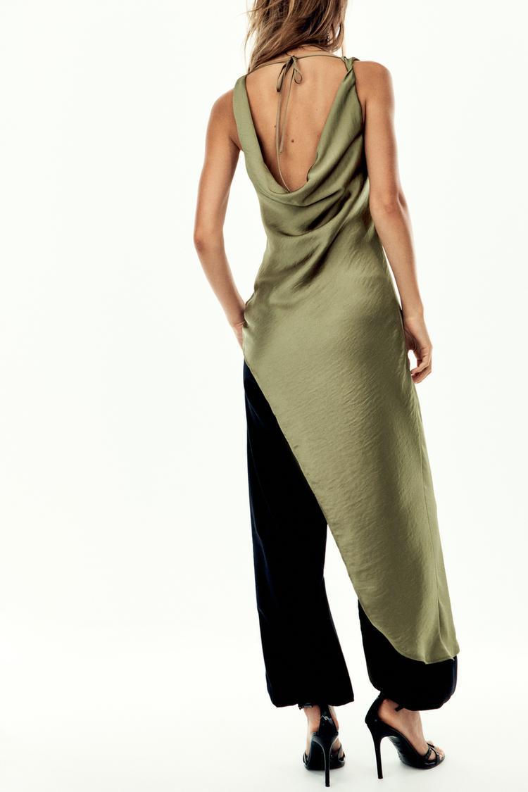 Olive Draped Elegance Top