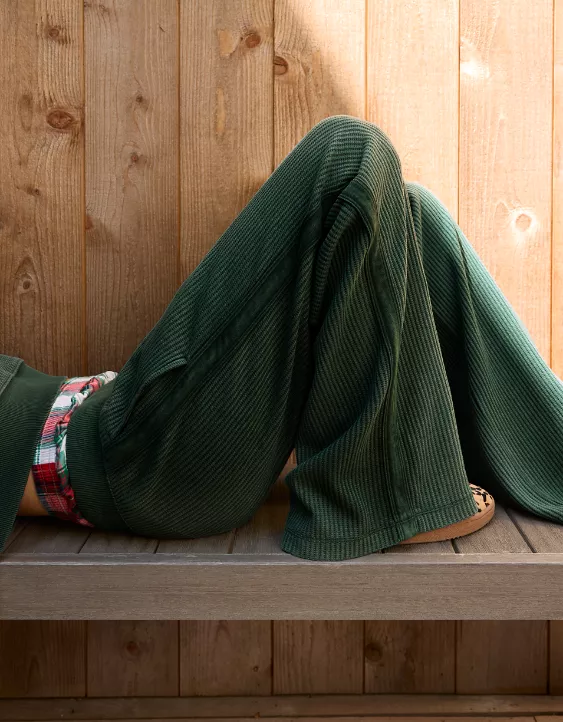 Waffle Bliss Relax Trouser - Green