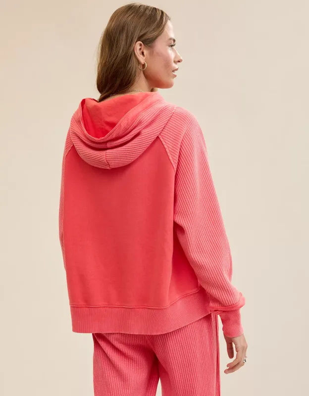 Waffle Bliss Relax Hoodie - Red