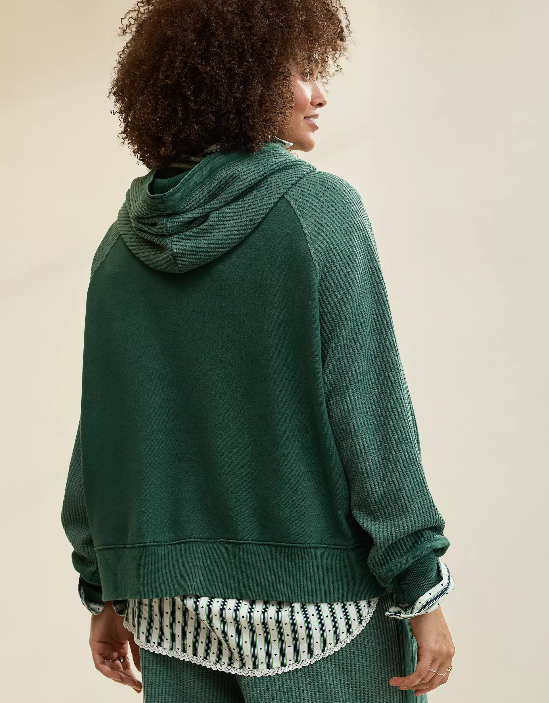 Waffle Bliss Relax Hoodie - Green
