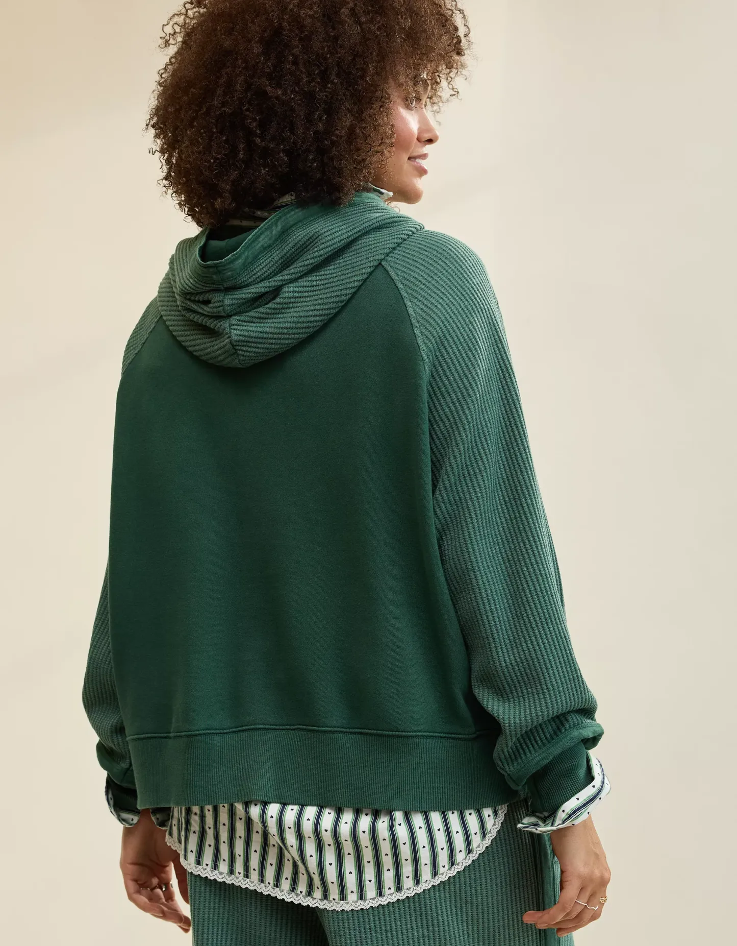 Waffle Bliss Relax Hoodie - Green