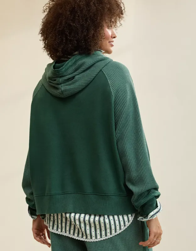 Waffle Bliss Relax Hoodie - Green