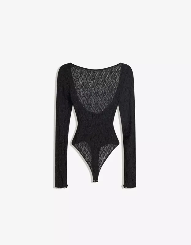 Shadow Mesh Backless Bodysuit