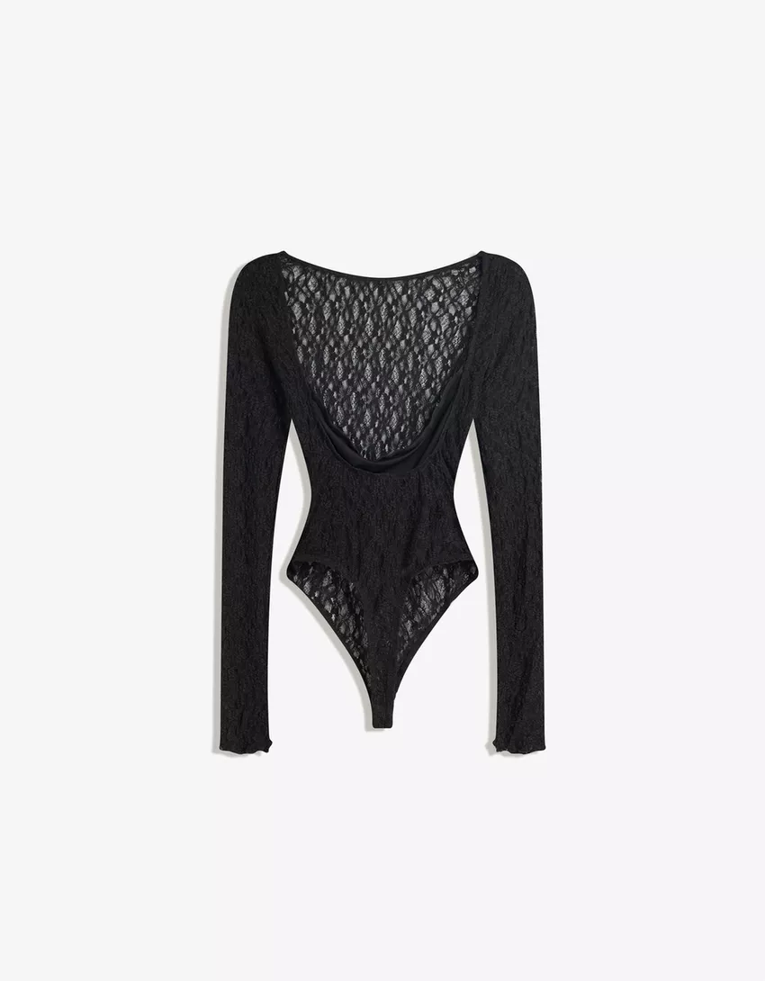 Shadow Mesh Backless Bodysuit