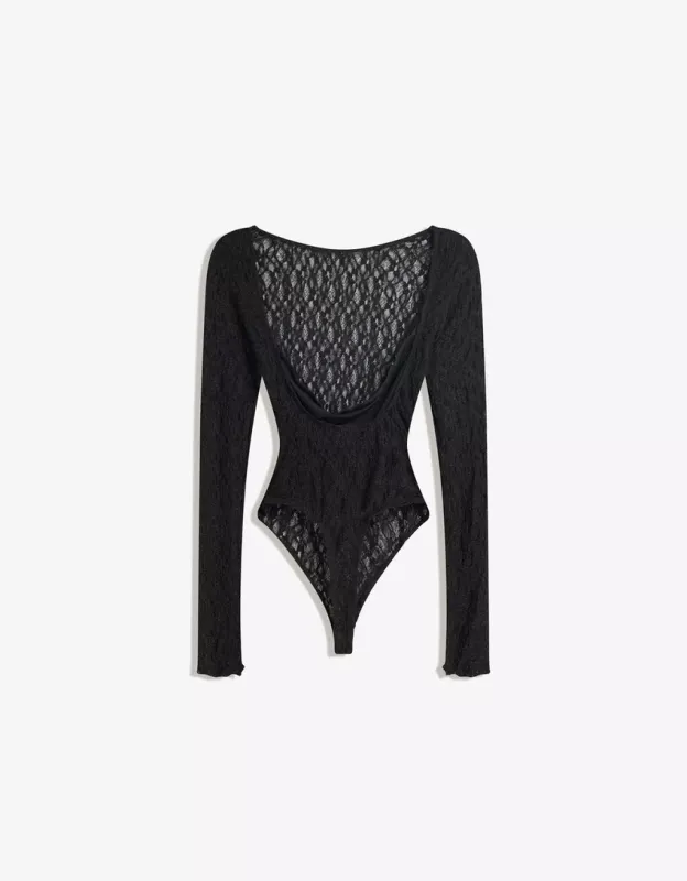 Shadow Mesh Backless Bodysuit