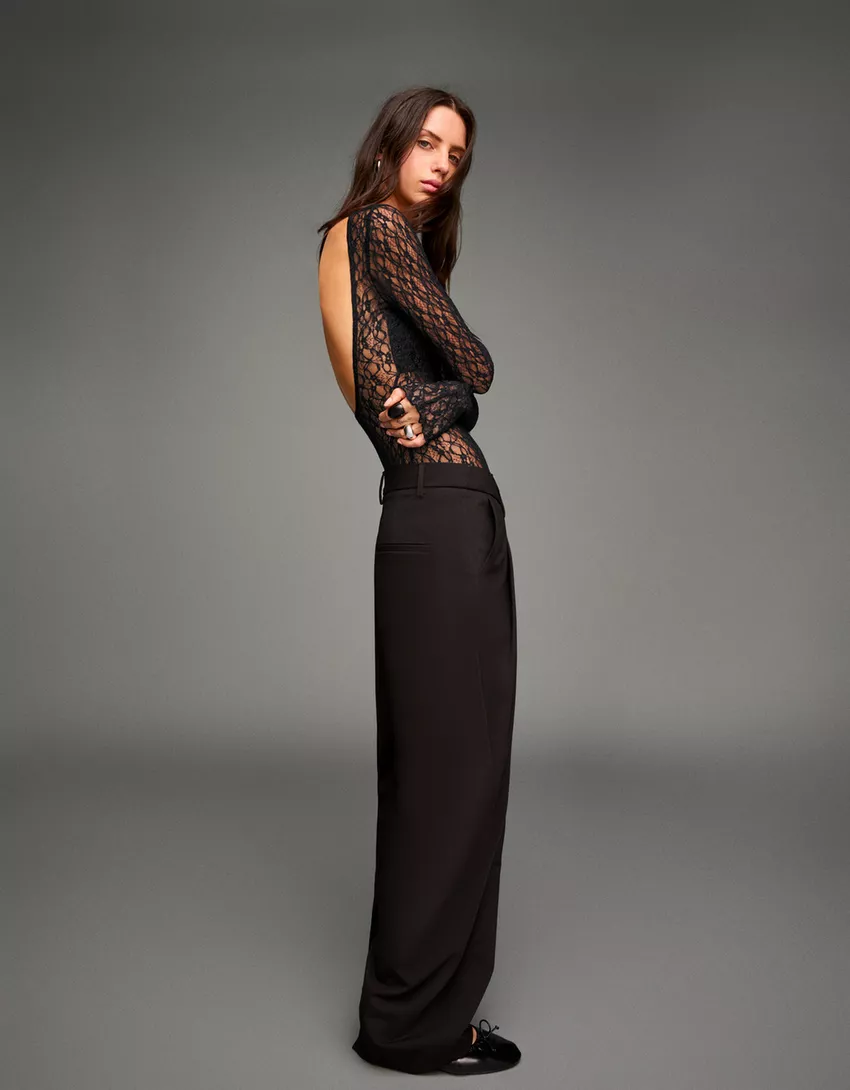 Shadow Mesh Backless Bodysuit