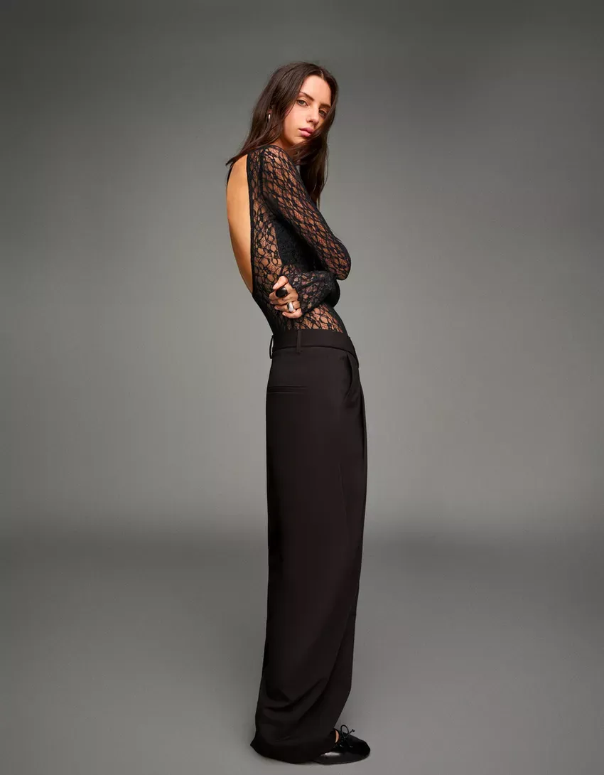 Shadow Mesh Backless Bodysuit