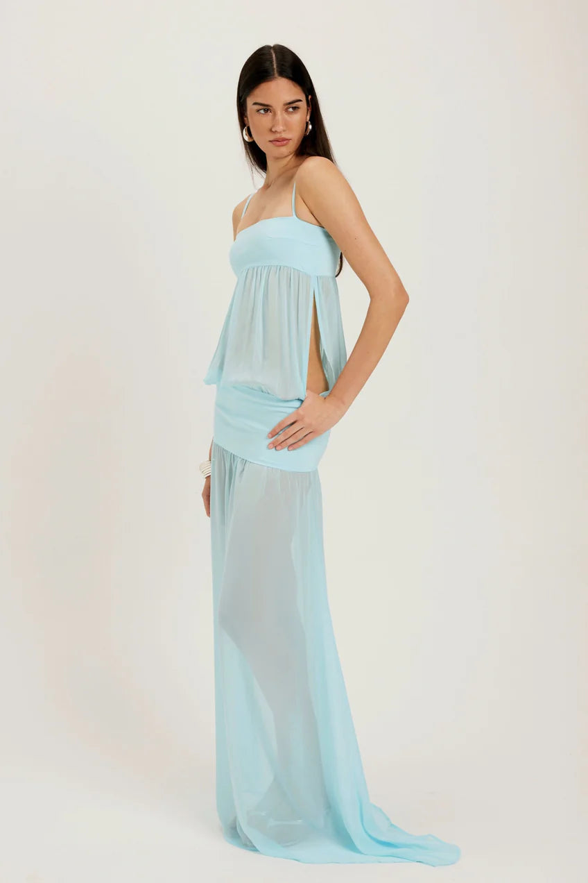 Sky Mirage Cut-Out Maxi Dress