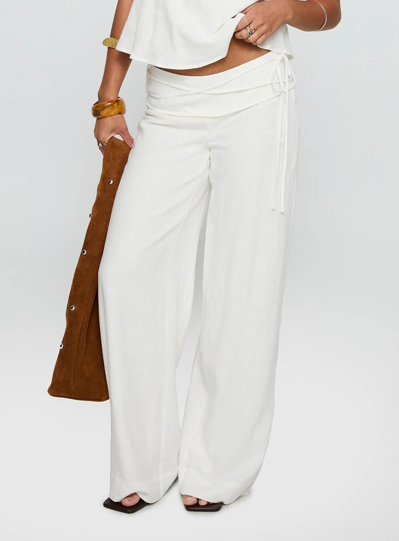 Pure Ease Tie-Waist Wide Pants