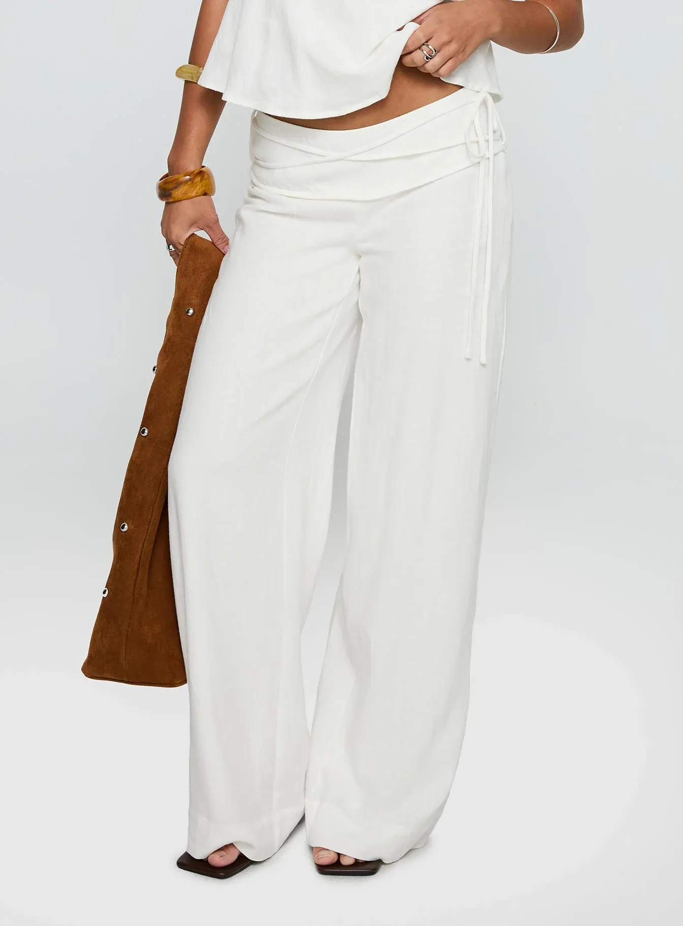 Pure Ease Tie-Waist Wide Pants