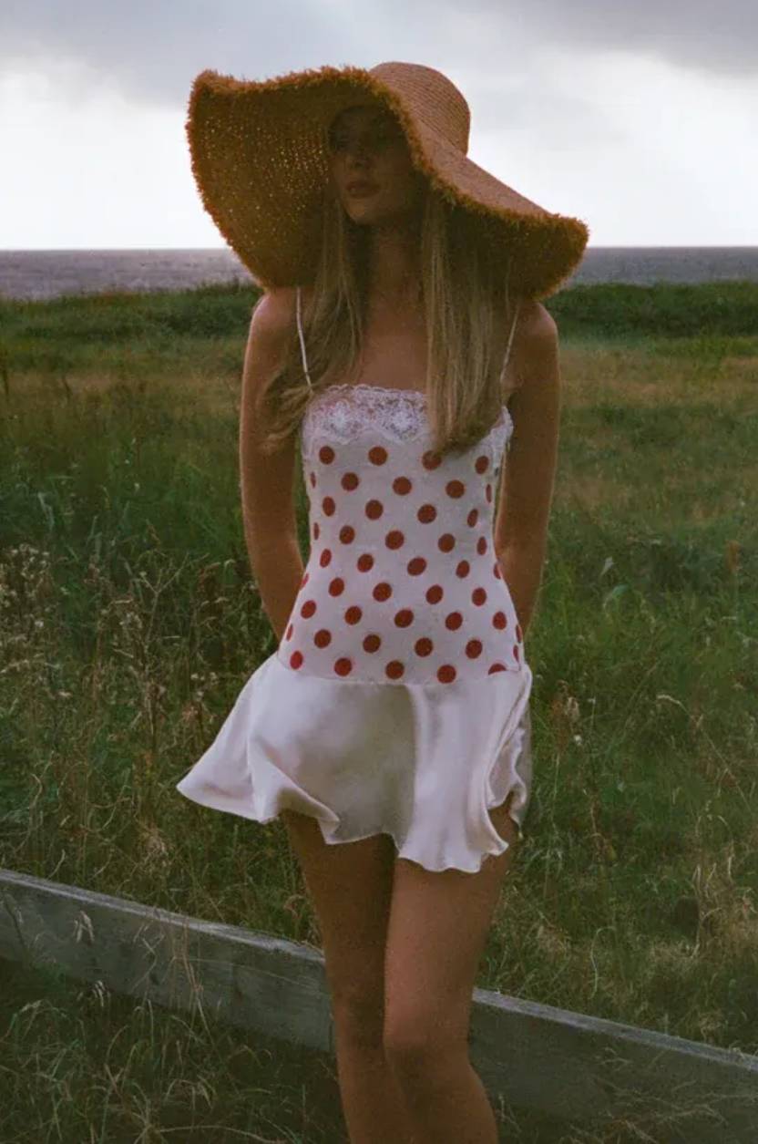 Lace-Trimmed Cherry Delight Dress