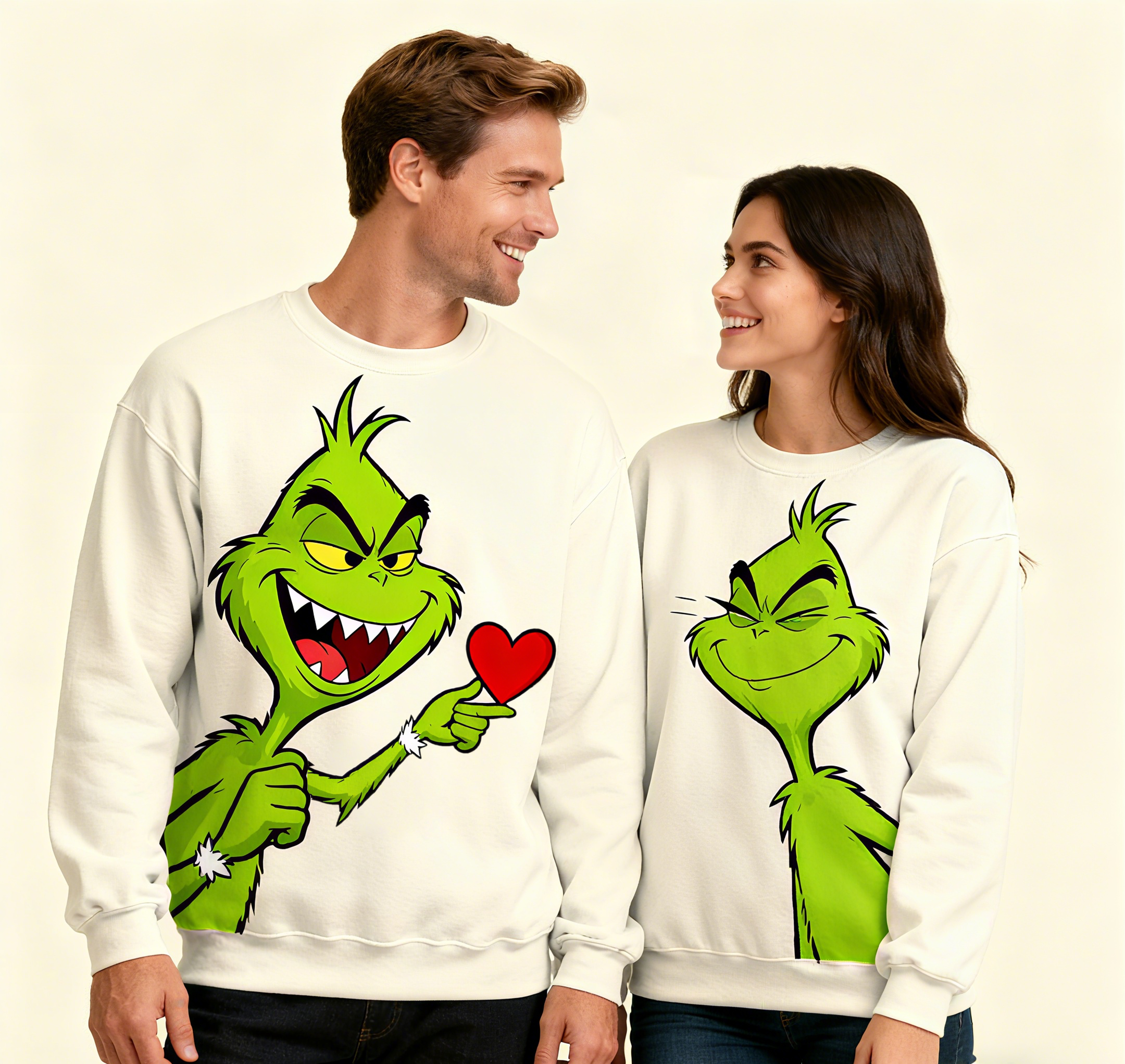 Grinch Couple Crewnecks – Matching Christmas Sweatshirts