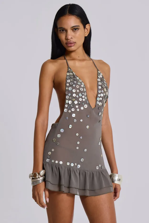Petal Kiss Halter Mini Dress