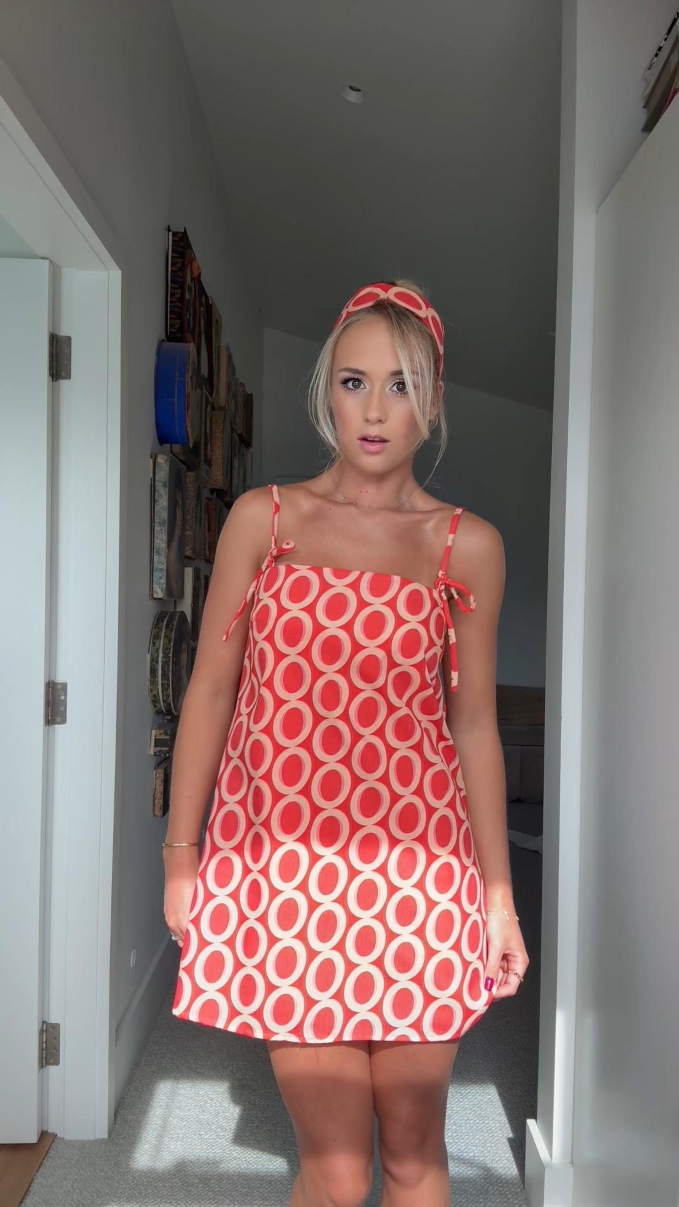 Scarlet Breeze Mini Dress With Scarf