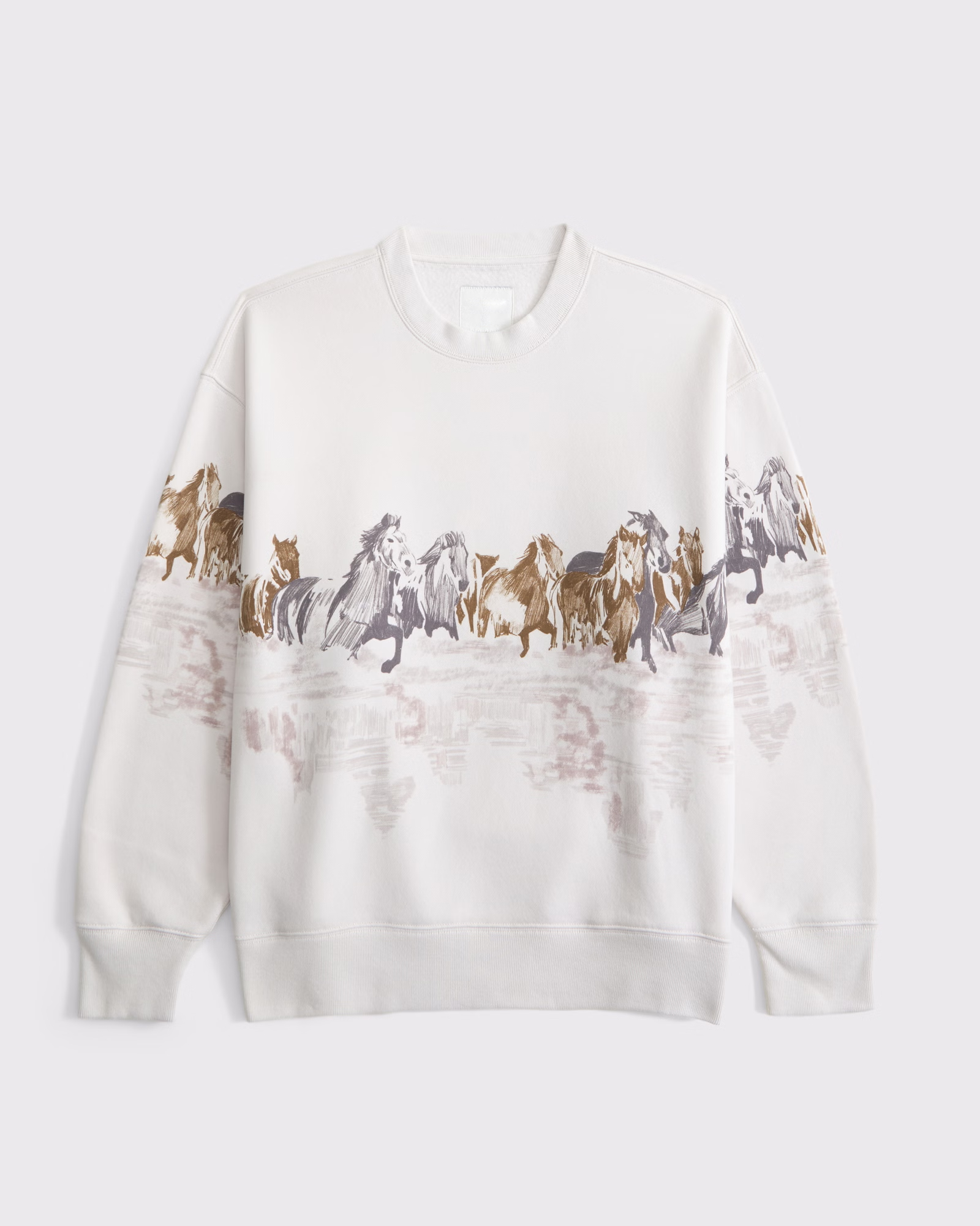 Horses Graphic Oversized Sunday Crew - Western Fashion