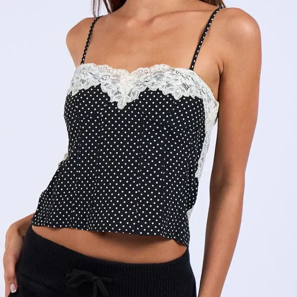 Midnight Dot Lace Cami