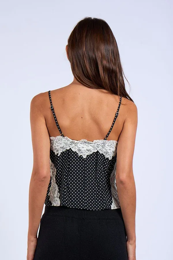 Midnight Dot Lace Cami