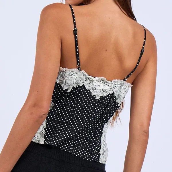 Midnight Dot Lace Cami