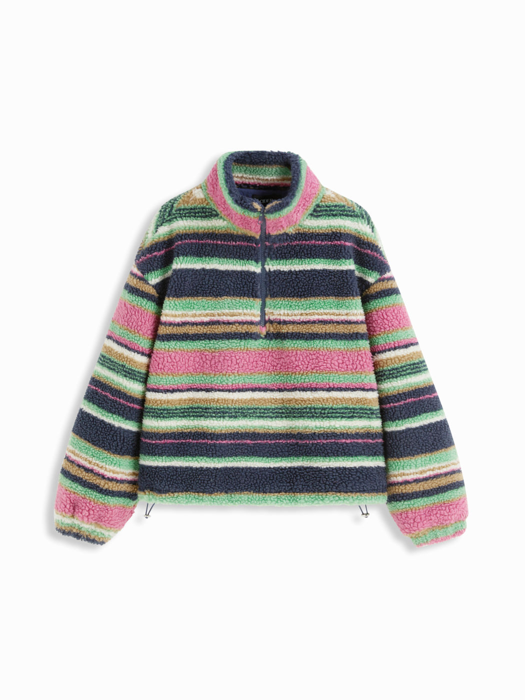 Rainbow Stripe Fleece Pullover – Retro Boho Warmth