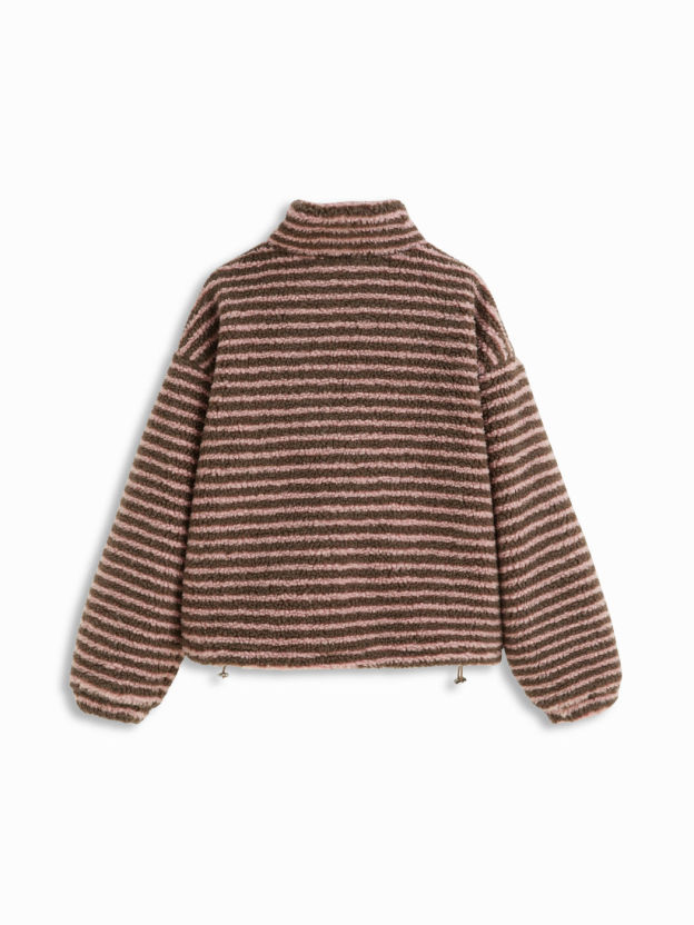 Two-Tone Sherpa Fleece Pullover