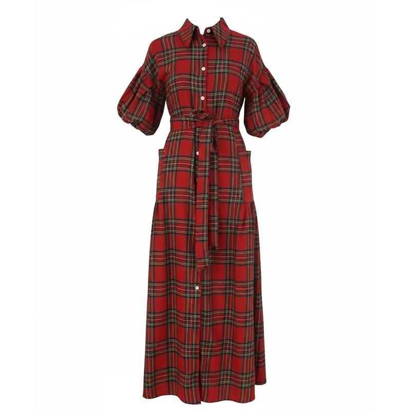 Plaid Flannel Christmas Maxi Dress | Cozy Holiday Outfit