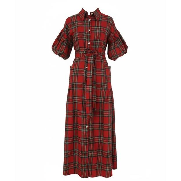 Plaid Flannel Christmas Maxi Dress – Cozy Holiday Look