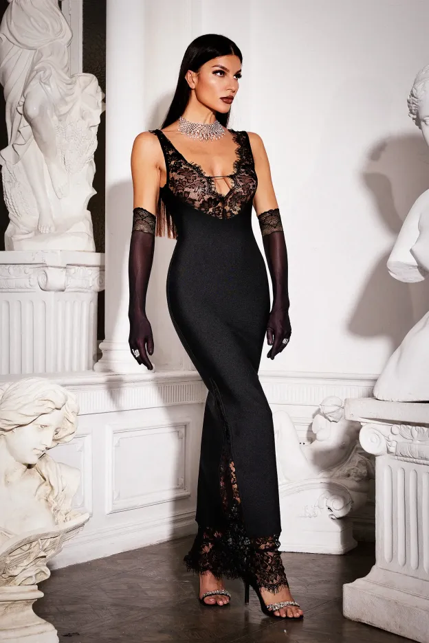 Noir Lace Siren Gown