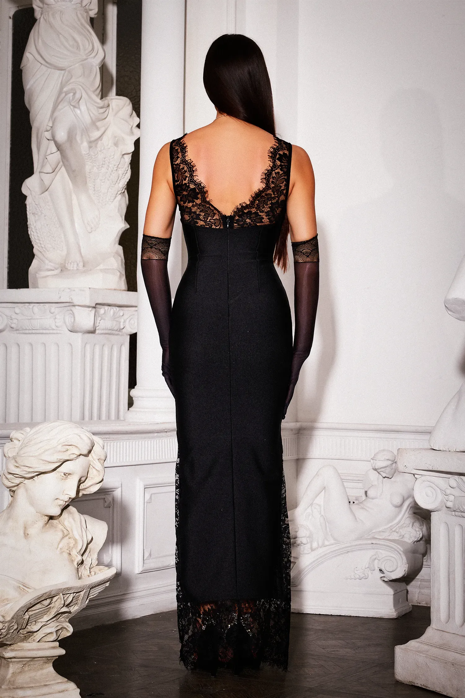 Noir Lace Siren Gown