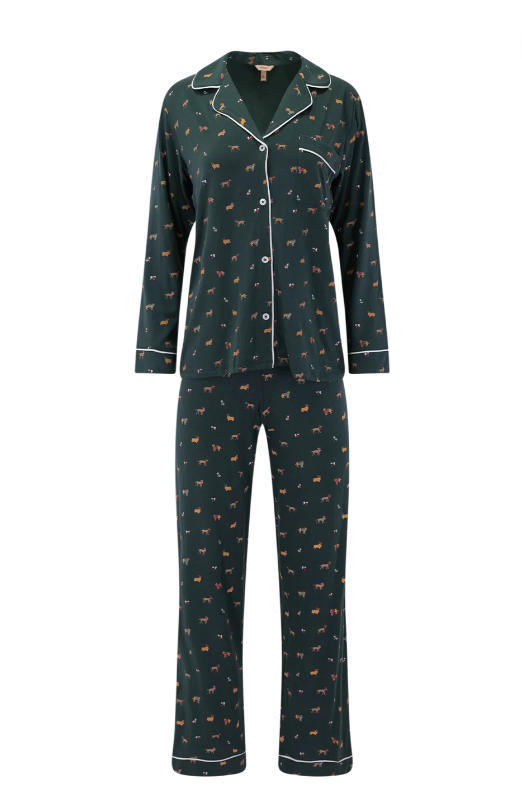 Festive Dog Print Pajama Set – Holiday Cozy Vibes
