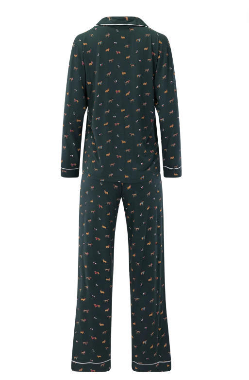 Festive Dog Print Pajama Set – Holiday Cozy Vibes