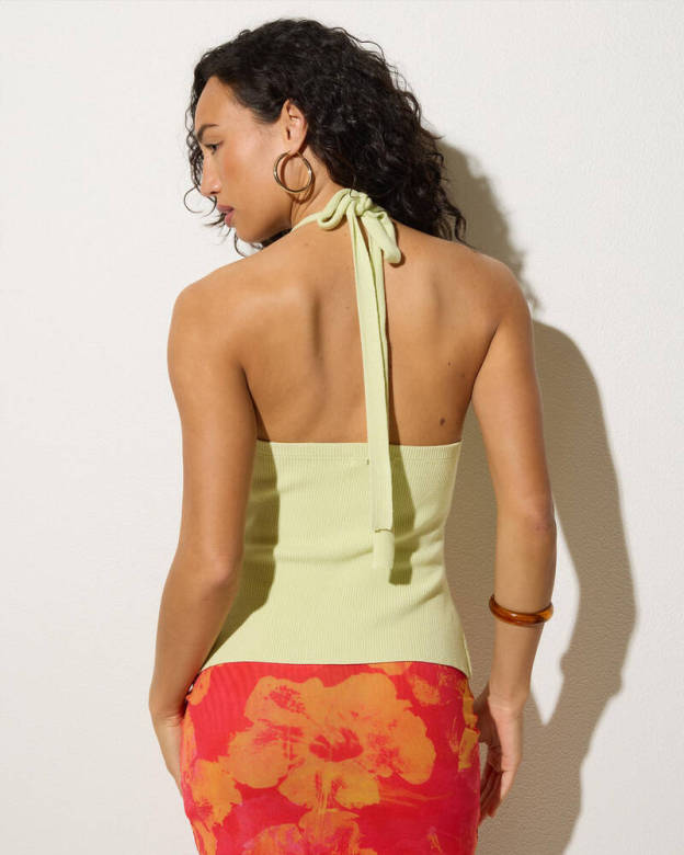 Mint Halo Halter Knit Top