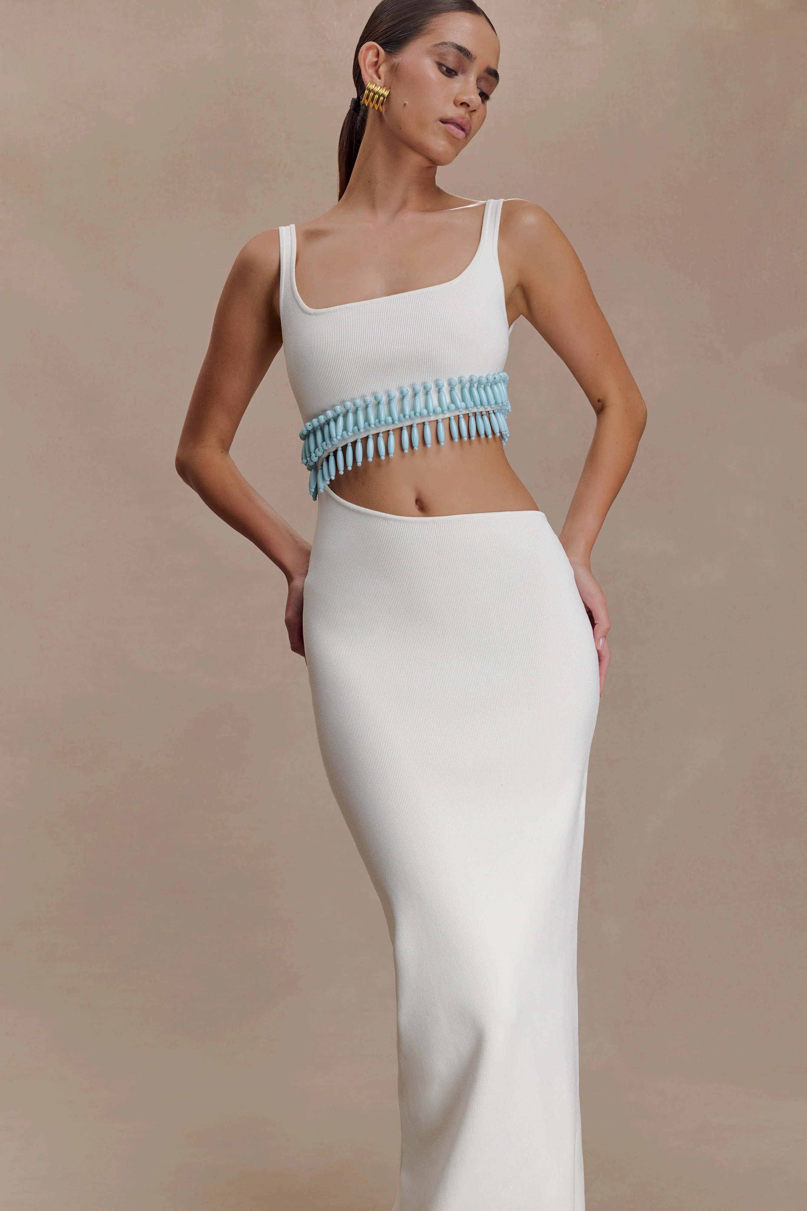 Ivory Turquoise Whisper Dress