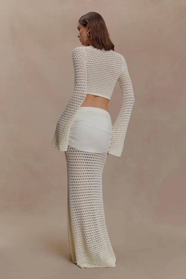 Ivory Mesh Whisper Cropped Top
