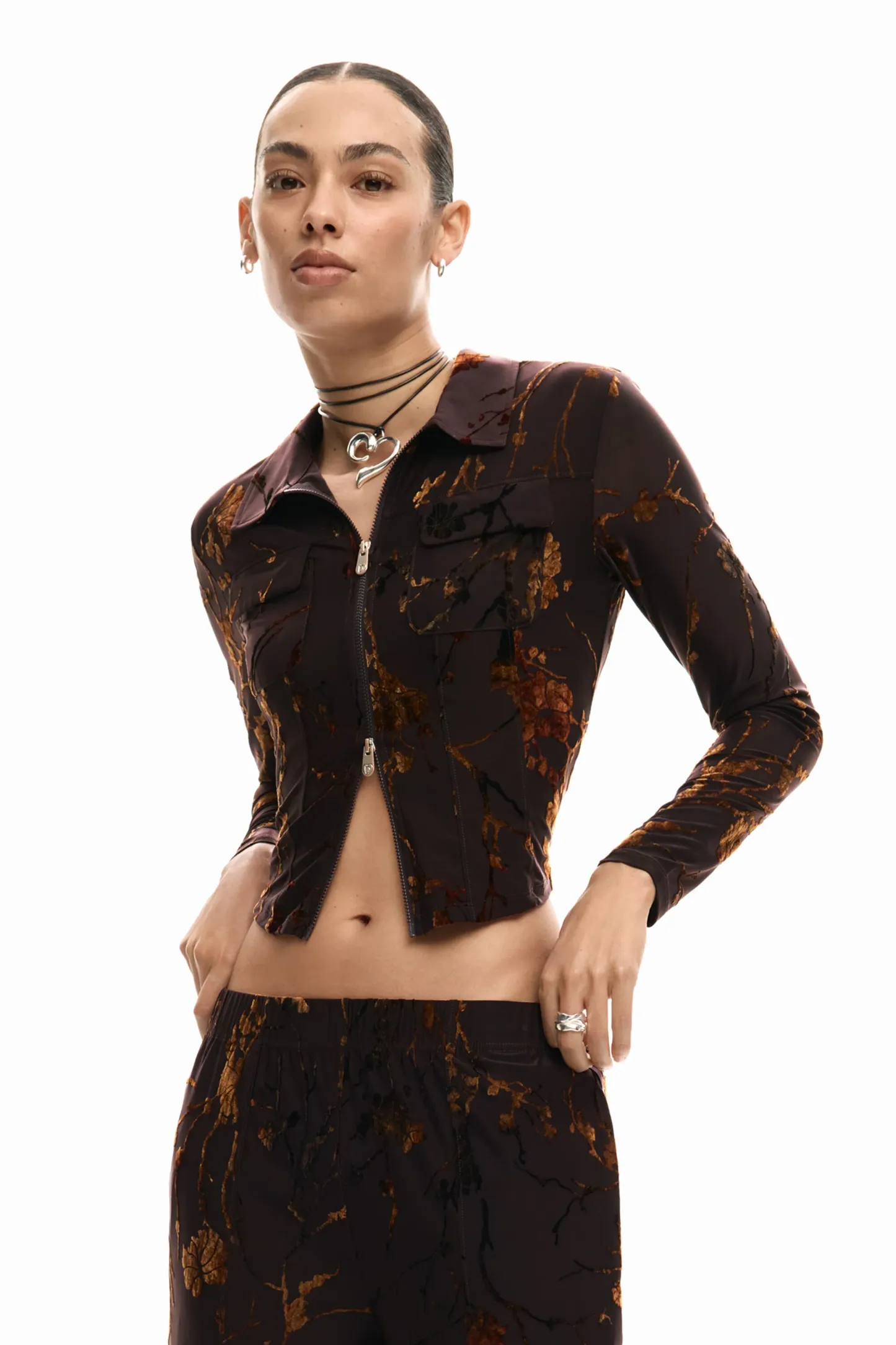 Cocoa Bloom Fitted Top